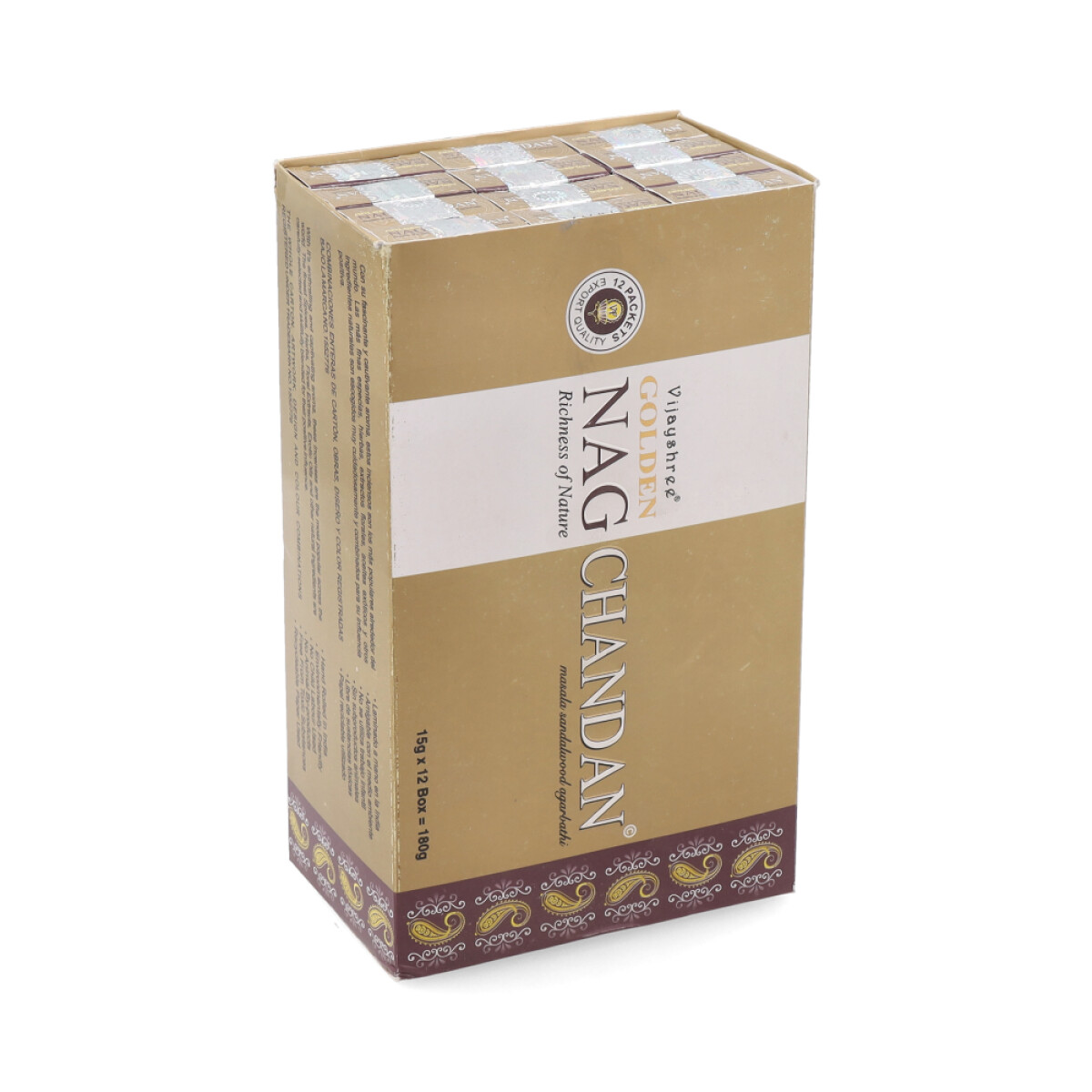 INCIENSO VIJAYSHREE CAJA X12 - Golden Nag Chandan 