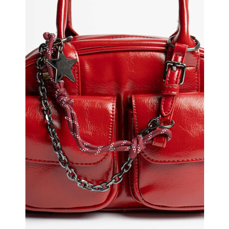 Cartera Bowling Con Bolsillos Rojo Medio