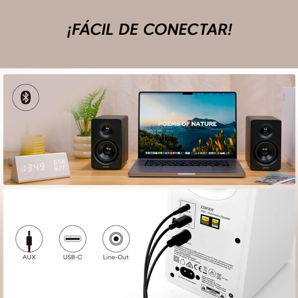 Parlantes Edifier 2.0 M60 66w Bluetooth NEGRO