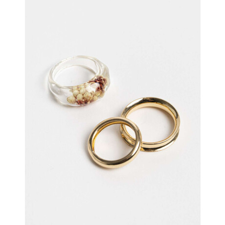 Sets Anillos Flores atrapadas Dorado