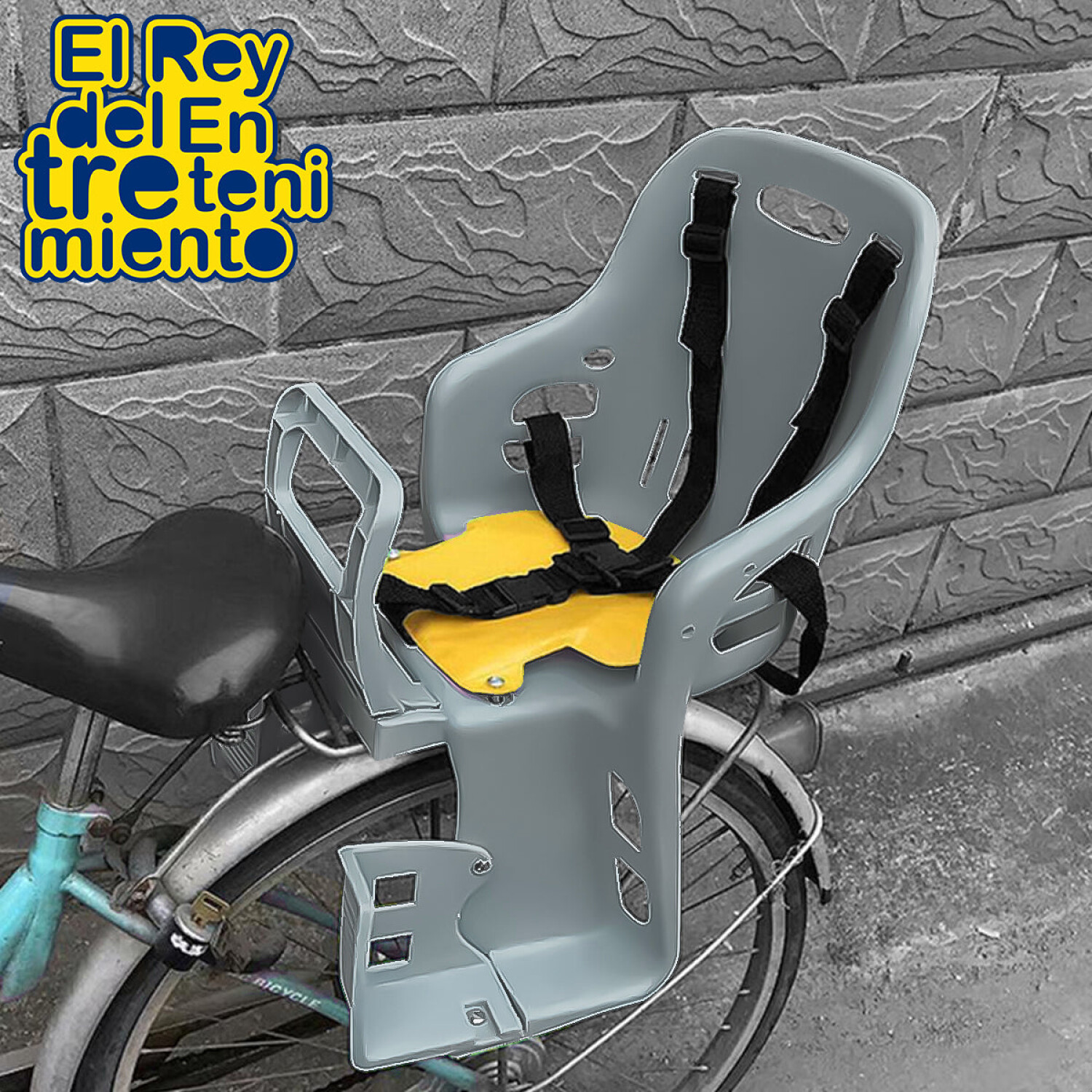 Silla Trasera Bicicleta Bebés Niños Con Cinturón Seguridad - Verde