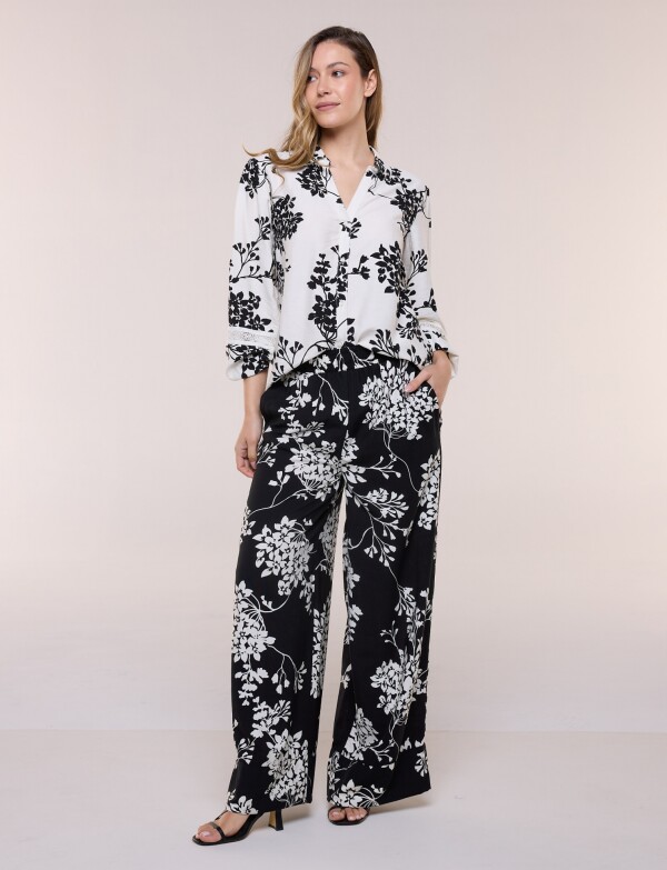 Conjunto De Camisa Y Pantalón En Contraste NEGRO/MULTI
