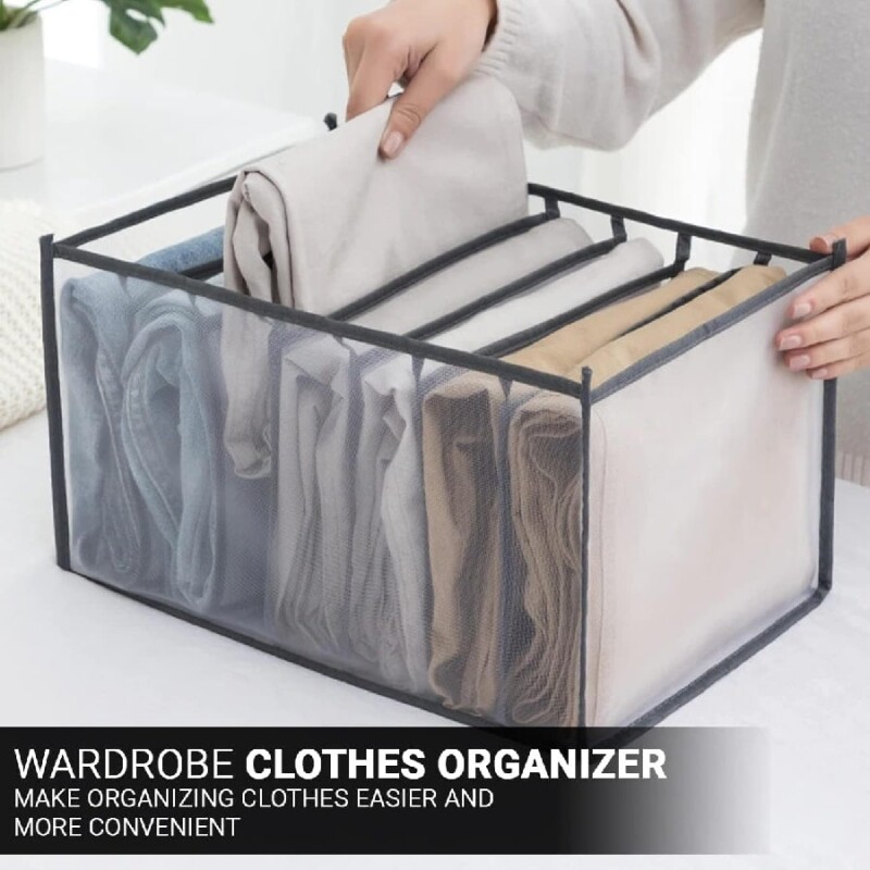 Organizador para almacenar ropa con 7 divisiones Blanco