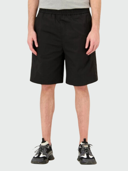 Moncler -Bermuda de agodón con cintura elastizada Negro