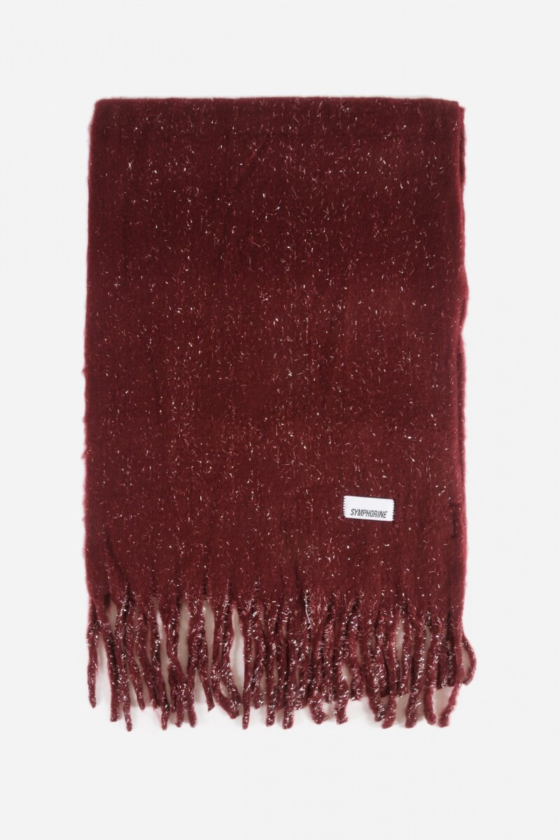 Bufanda lisa lurex bordo