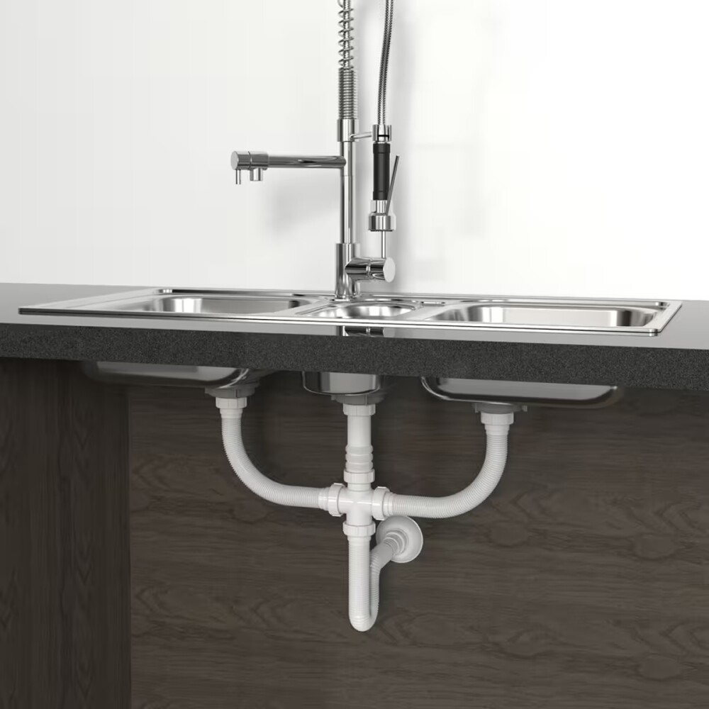 Sifón extensible triple blanco Universal Sifón Extensible Triple Blanco Universal