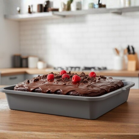 Tartera cuadrada silicona 23x23cm GRIS