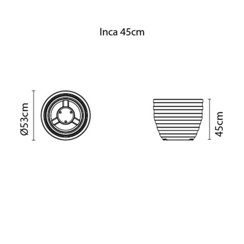 Maceta "INCA" Ø53 x 45cm. símil cemento -TRAMONTINA TD0207