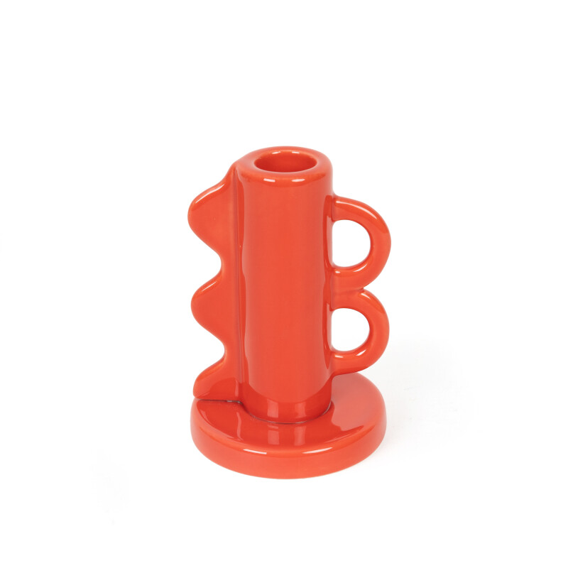 Candelabro porta velas Doble asa Vintage Rojo