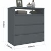 Cómoda 3 cajones SOUTH Plus Gris