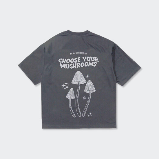 Remera Pulau Mushrooms Gris