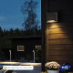 Aplique Exterior Jardin Con Led Integrado 3w Luz Metal Negro