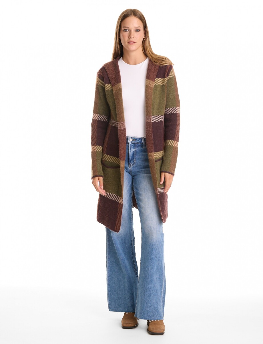 Cardigan Capucha - Oliva/multi 