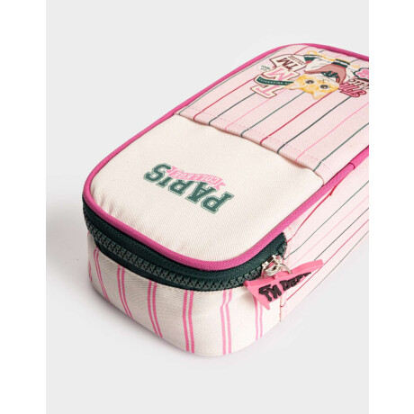 Cartuchera De Canva Estampado Con Bolsillo Y Divisiones Combinacion Multicolor