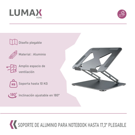 Soporte de aluminio para Notebook Hasta 17,3'' Plegable Soporte de aluminio para Notebook Hasta 17,3'' Plegable