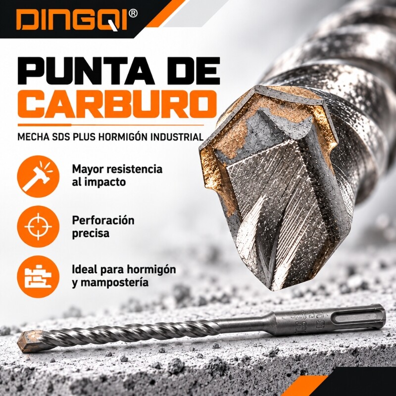 DINGQI MECHA SDS PLUS HORMIGON INDUSTRIAL 14x260MM Dingqi Mecha Sds Plus Hormigon Industrial 14x260mm