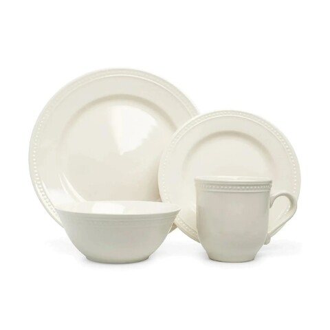 SET 16 PIEZAS STONEWARE D27-21-17/450ML PEARLINA WHITE THOMSON SET 16 PIEZAS STONEWARE D27-21-17/450ML PEARLINA WHITE THOMSON