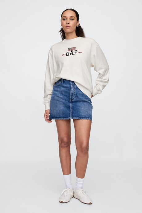 Buzo Deportivo Sin Felpa Logo Gap Mujer New Off White Opt1