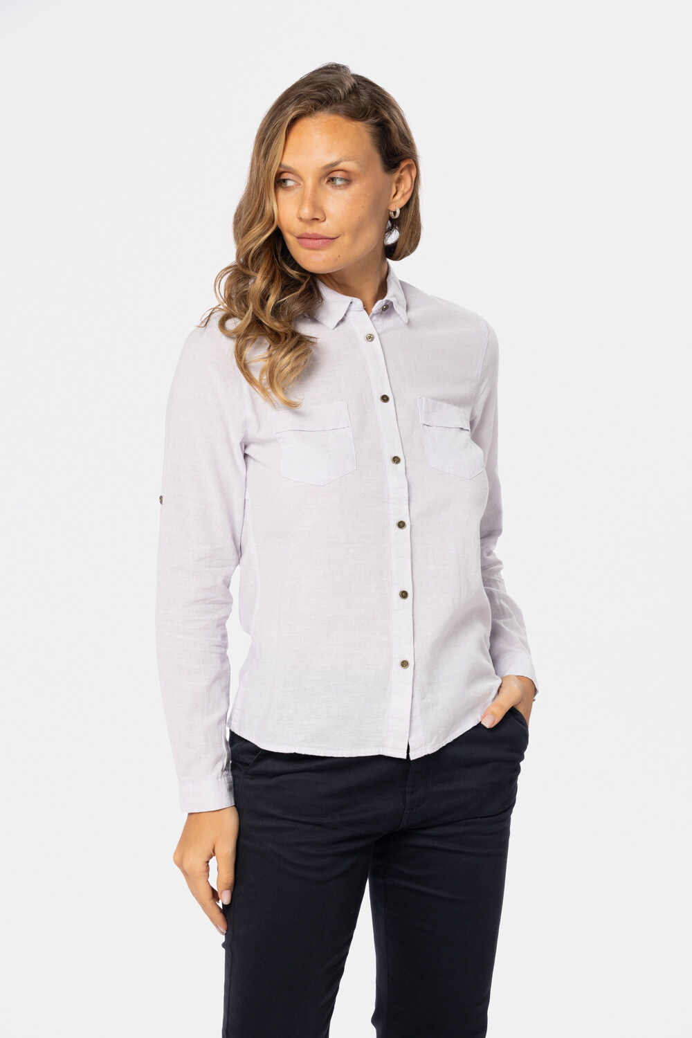 CAMISA DE LINO Lila