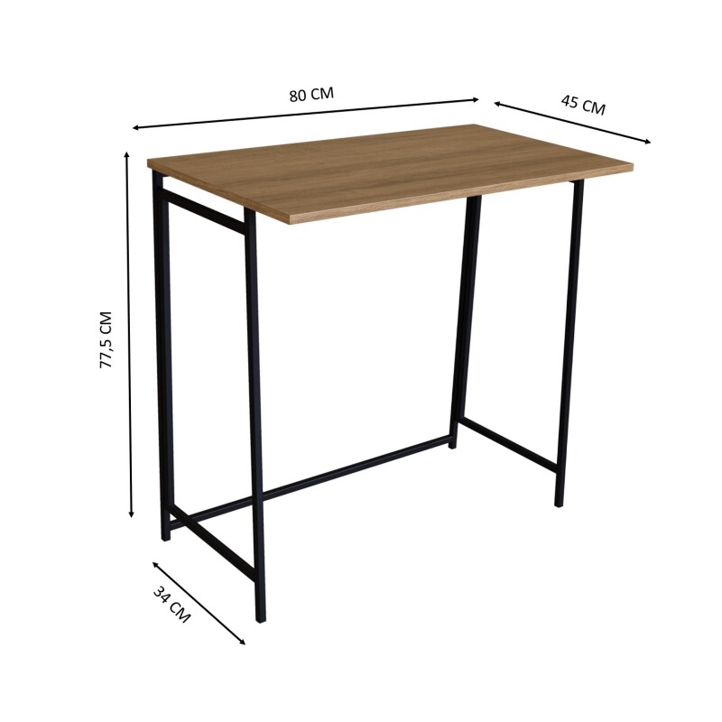Mesa Auxiliar/ Aparador plegable tapa miel con patas negras Mesa Auxiliar/ Aparador plegable tapa miel con patas negras