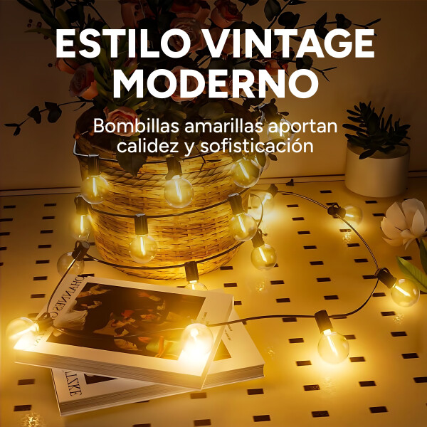 Guirnalda 25 Luz Cálida 7,5 M Interior Exterior Variante Calida