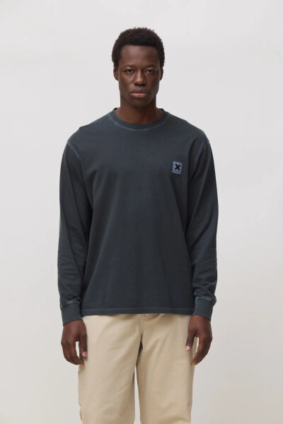 ANTHRACITE ICONIC LS TEE Gris
