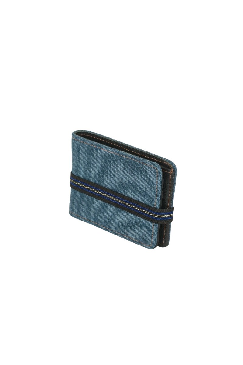 Billetera con elástico azul