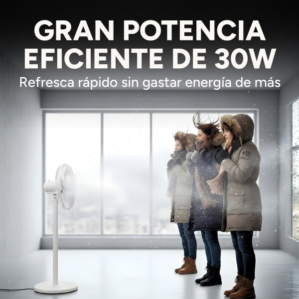 Ventilador 2 En 1 Pie Escritorio Goldtech 3 Velocidades 30W Color Blanco