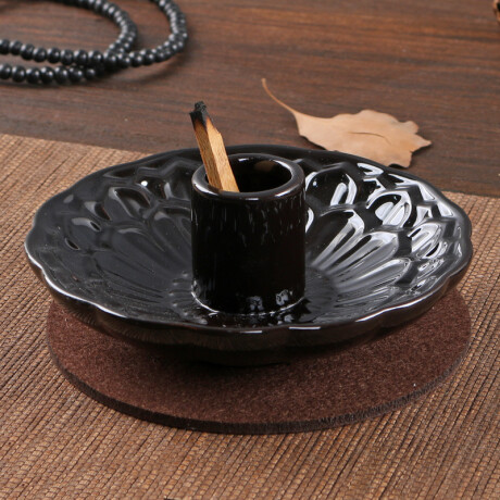 Quemador De Palo Santo Con Diseño Negro