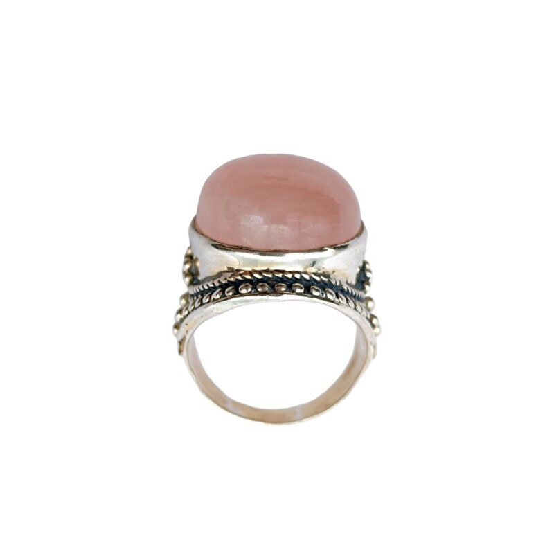 Anillo Oval-Plata 925-Piedra Cuarzo rosa-AN3948 conpiedra