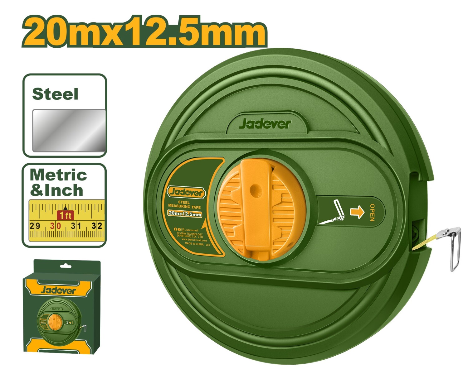 CINTA METRICA AGRIM 20MTS JADEVER 