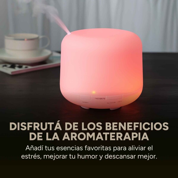 Aromatizador Difusor Humidificador Perfume Luces Led 500 Ml Variante Color Blanco