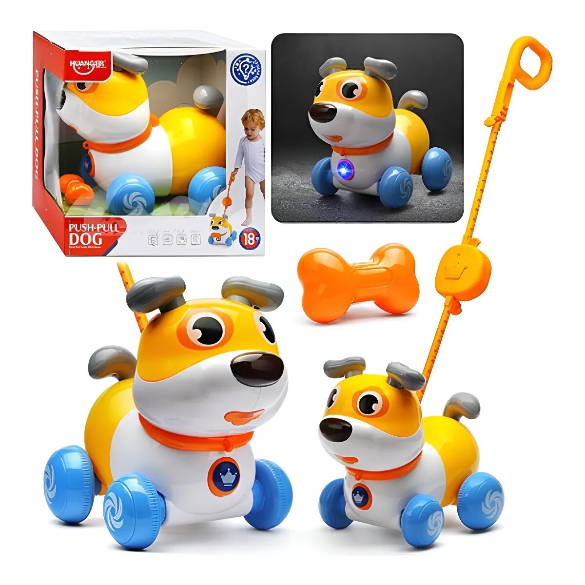 Juguete Perro de Arrastre Huanger HE0553 Interactivo - MULTICOLOR 