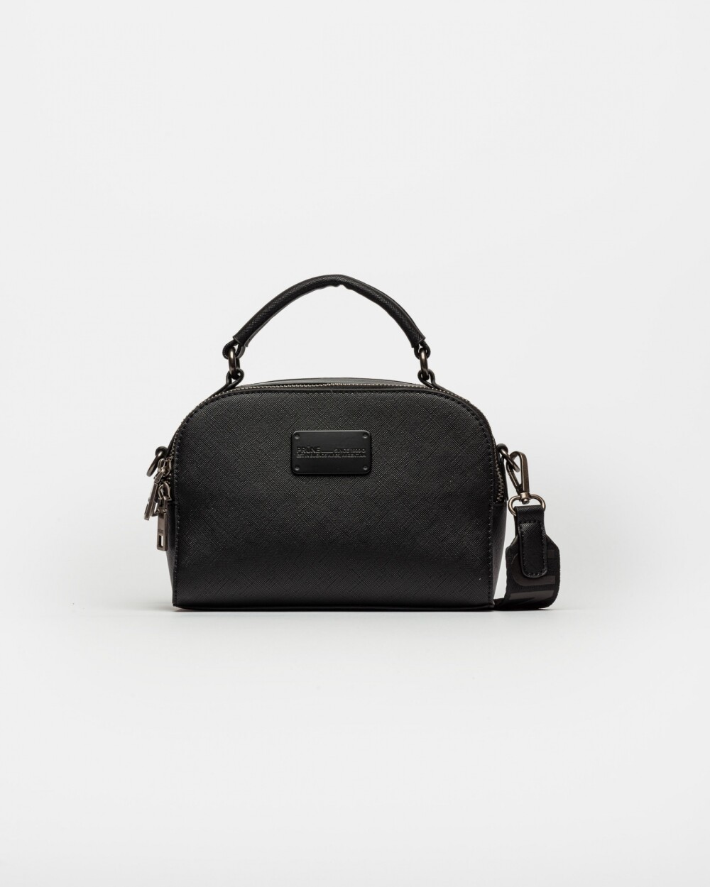 Bandolera Jazmin En Efecto Cuero Zaffiano Negro
