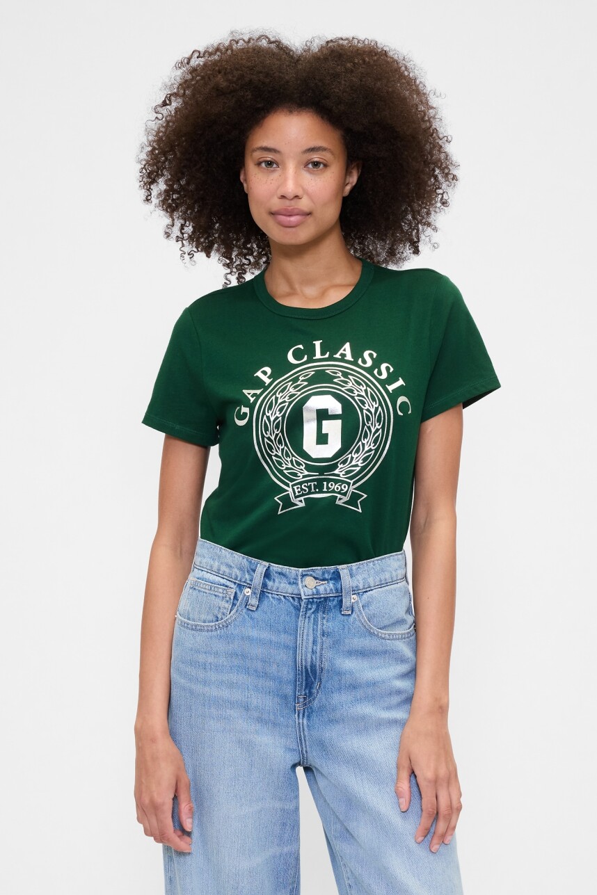 Remera Gràfico Manga Corta Mujer Evergreen Glamour