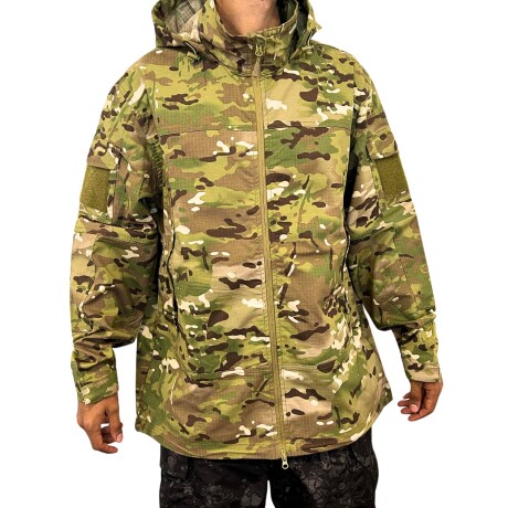 Campera chaqueta tactica con capucha en RipStop Multicam