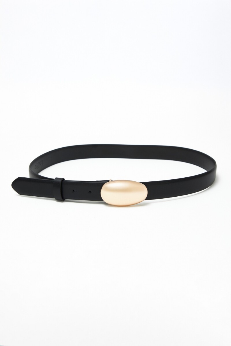 Cinturón clásico hebilla oval negro