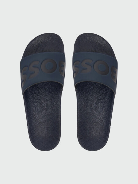 BOSS - Sandalias Italianas con Logo Azul navy