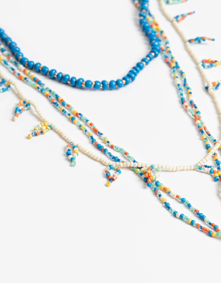 Collares Largos Canutillos Collar Largo Corbatero Beads - Combinacion Multicolor