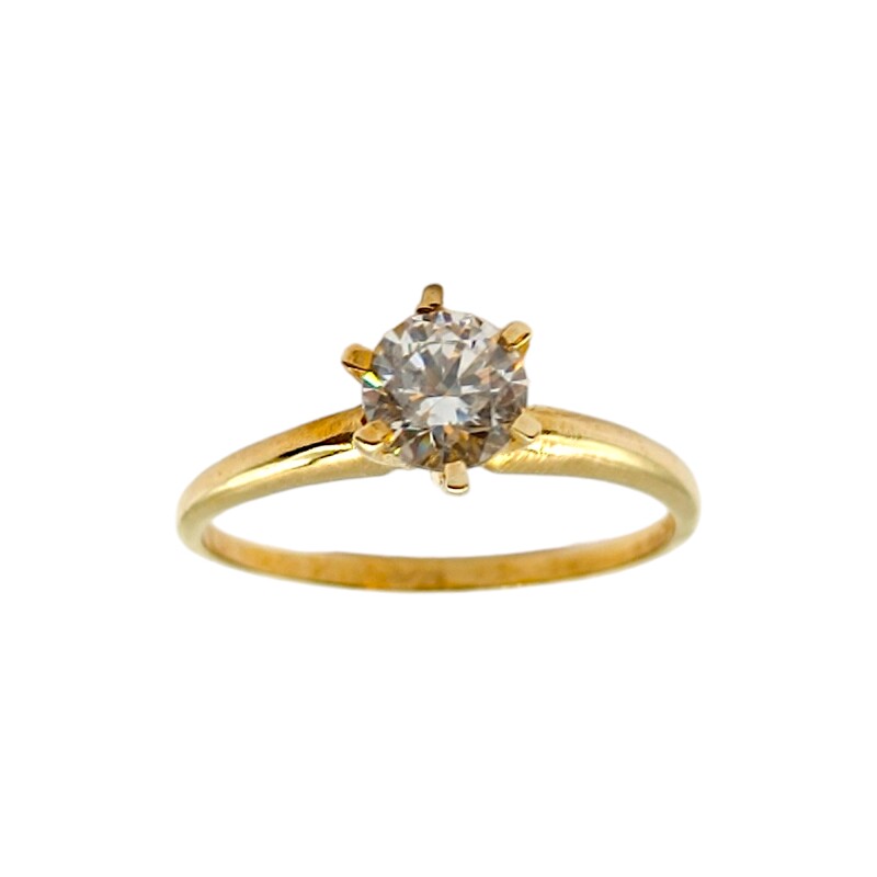Anillo Solitario-Oro bajo-Piedra Zirconia-AN8071 conpiedra