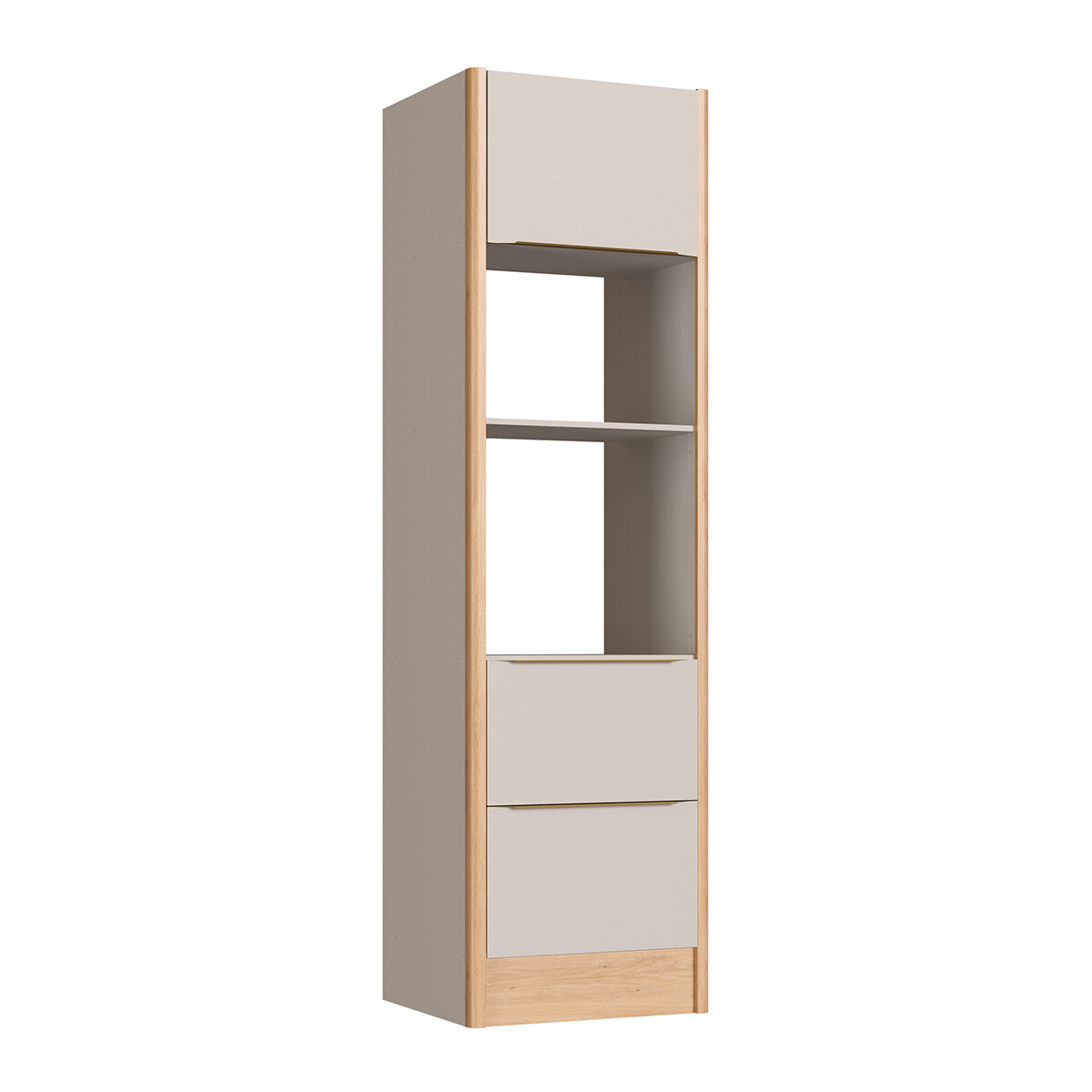 Mueble Tipo Torre Modelo Everest Para Horno Empotrado Con 2 Cajones 68 Cm Color: Carvalho/panna 