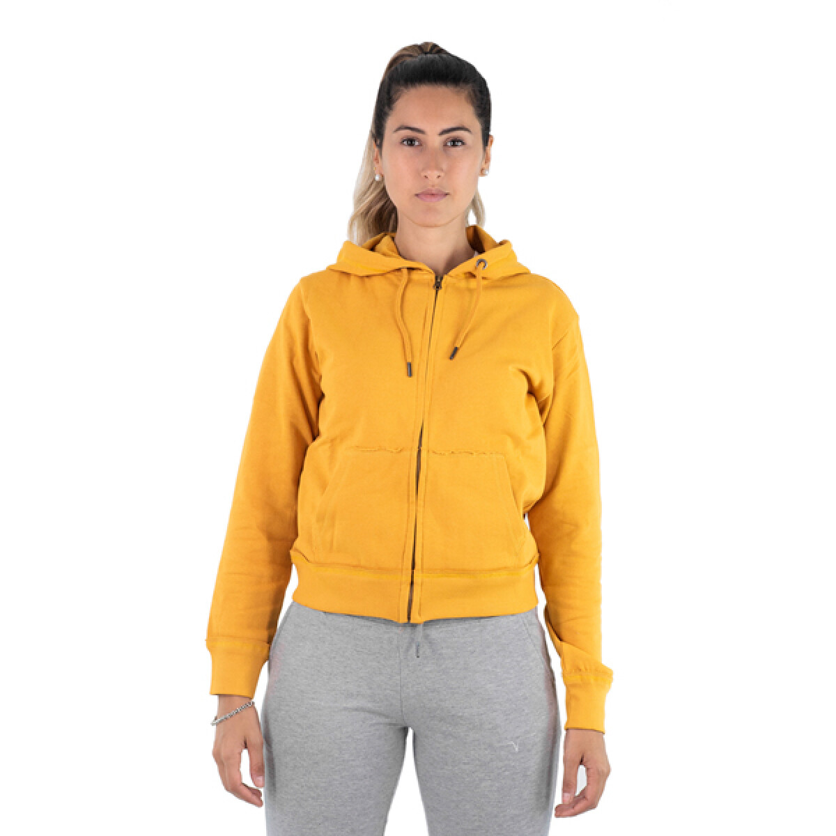 Campera Muvem con Capucha de Mujer - F20LI06 - Mostaza 