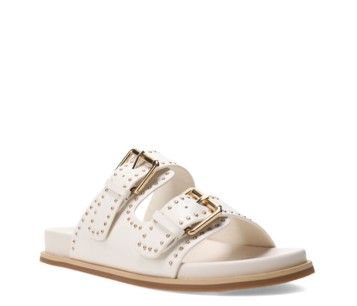 Sandalia TIVOX con hebilla y tachas Offwhite