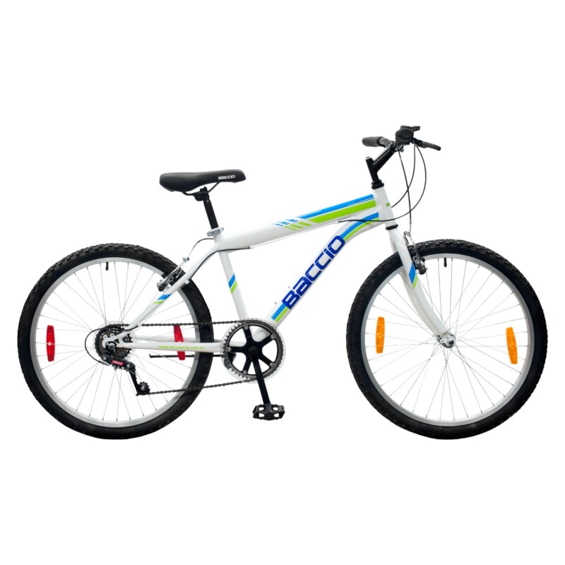 Bicicleta Baccio Alpina Man Montaña rodado 26 con 21 cambios Blanco/Azul