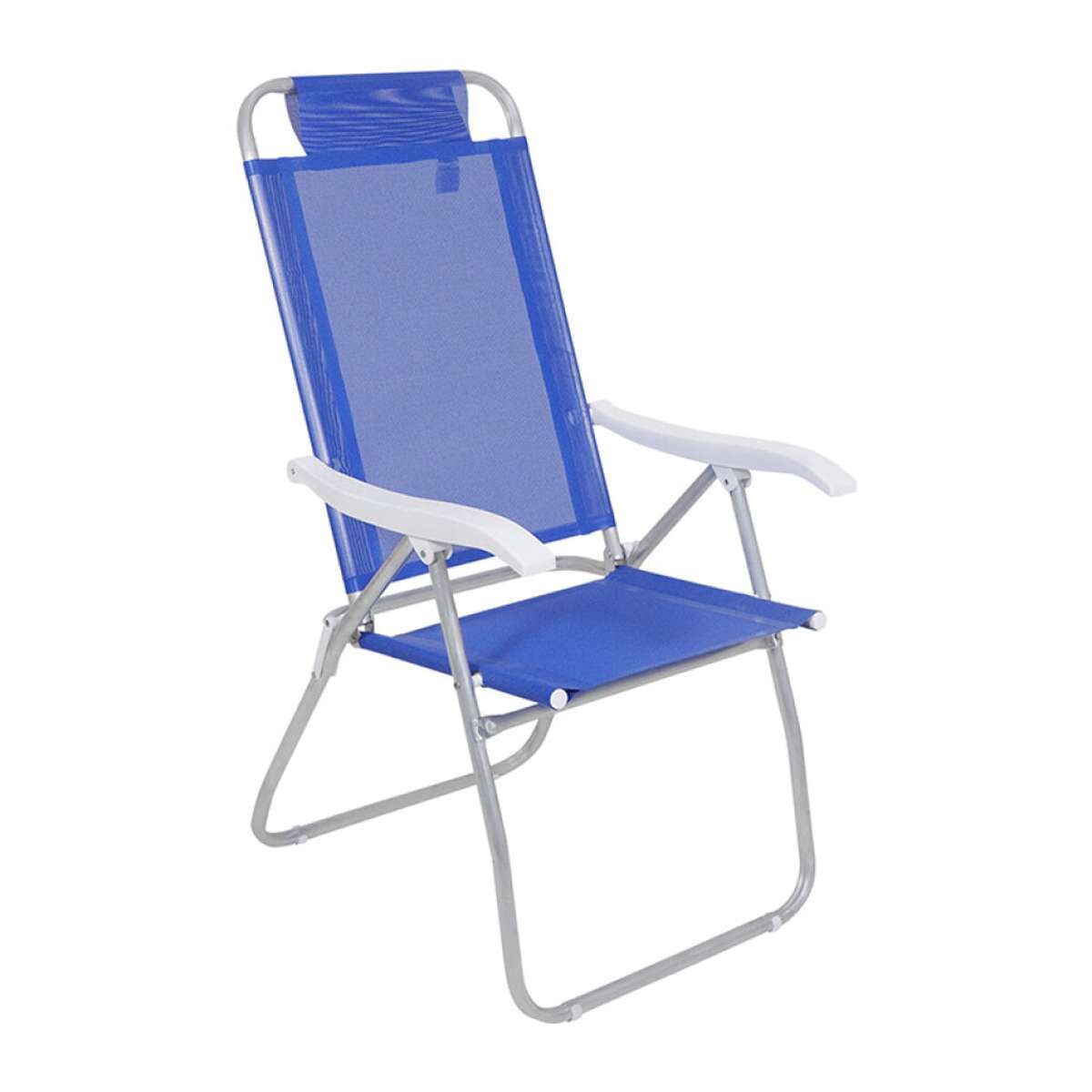Silla Plegable de Aluminio 4 Posición - Azul 