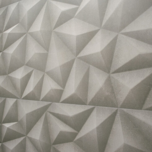 Ceramica Gris Mate Decorada 3D 45X120Cm Pared GAMAS DE GRIS