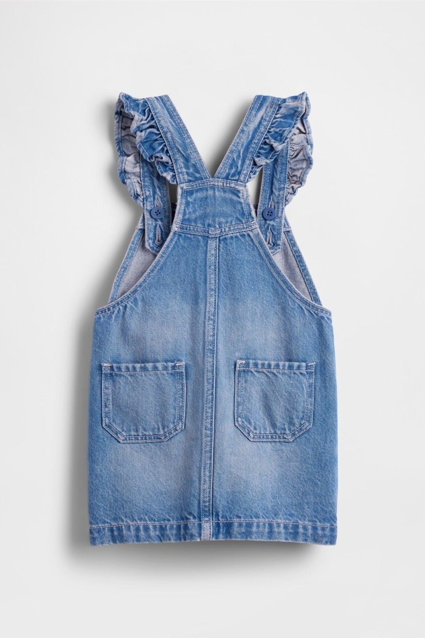 Enterito Pollera De Jean Toddler Niña Medium Wash