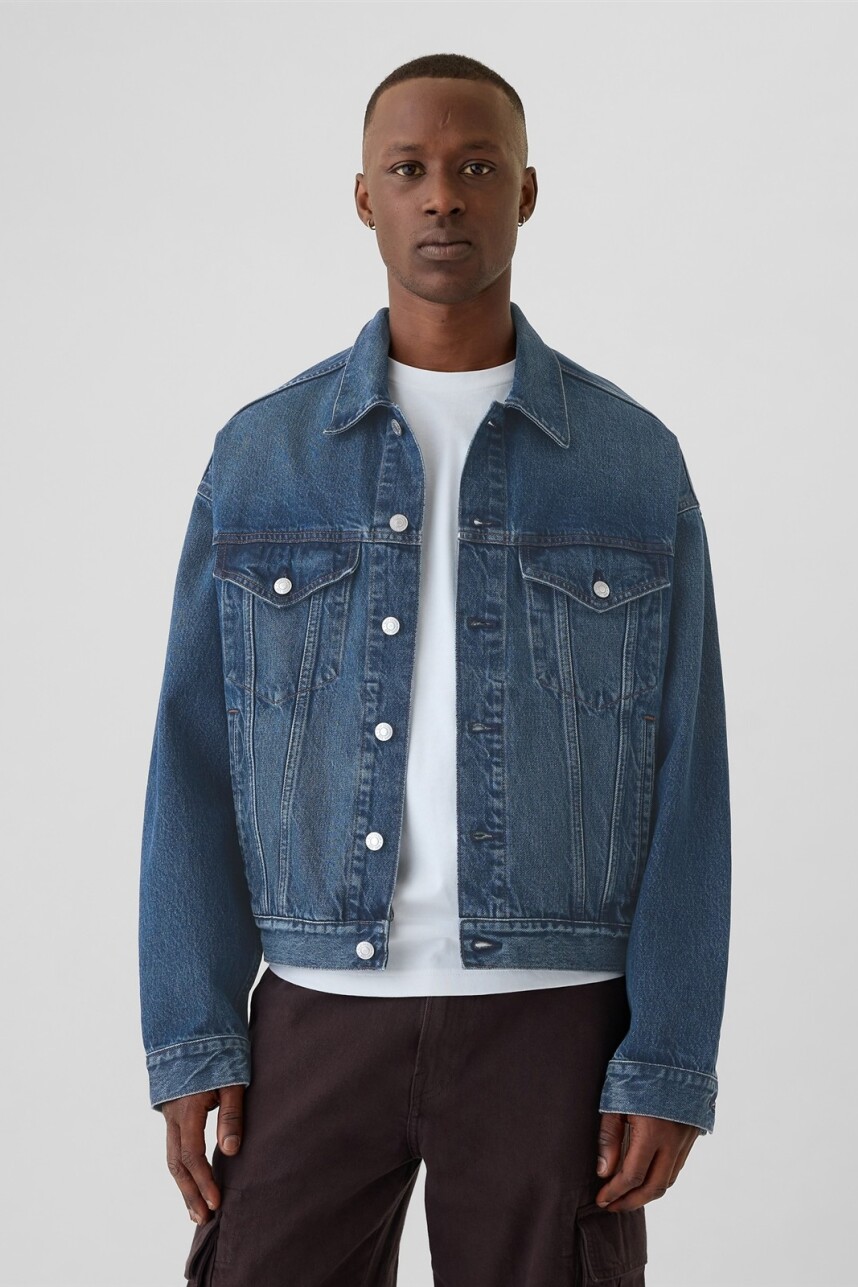 Campera Jean Hombre Dark Wash Indigo 119