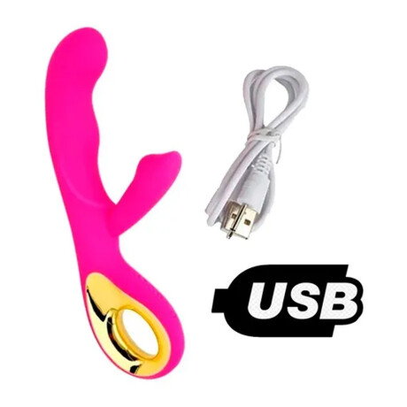 Vibrador Doble Estímulo Magic Massager Recargable USB Fucsia