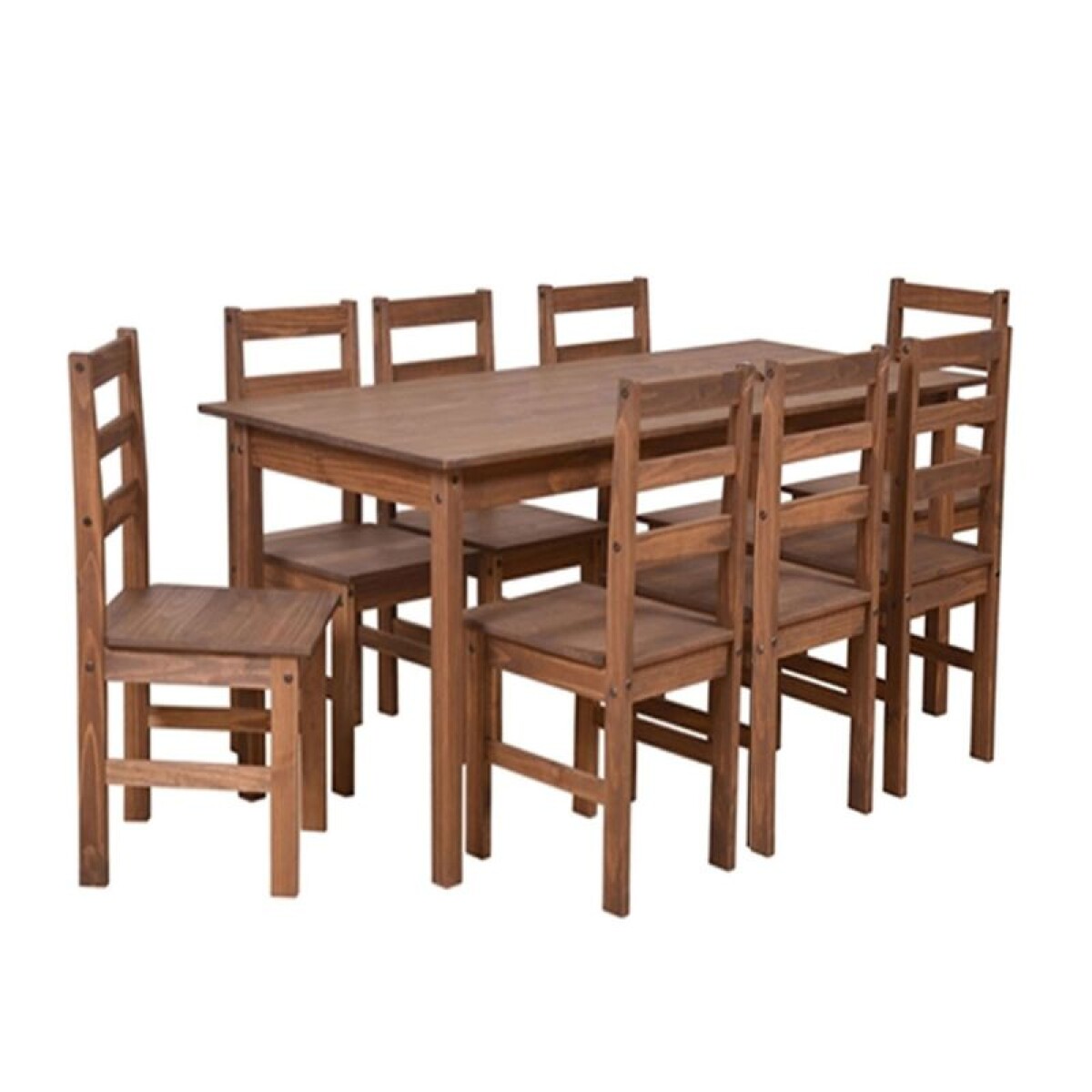 JUEGO DE COMEDOR MESA + 8 SILLAS - CASTAÑO/CERA 